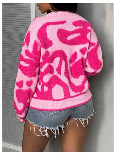 SOLY HUX Women's Color Block Button Down Crop Cardigan Sweaters V Neck Long Sleeve Shirts Y2k Fall Outfits2