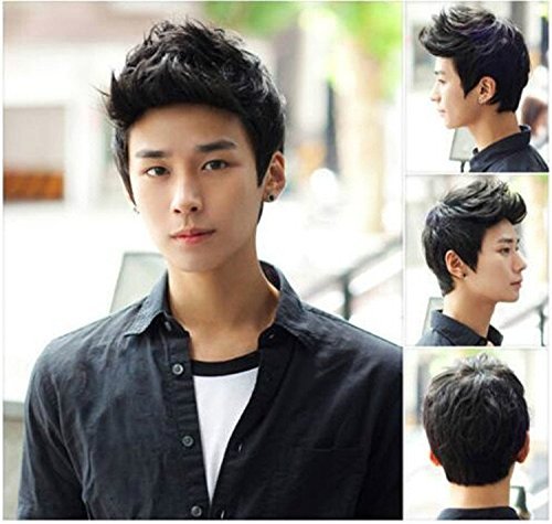ATOZWIG@Handsome Sunshine Boys' Short Straight Layers Natural Hair /Daily Wigs Wig + Free Wig Cap