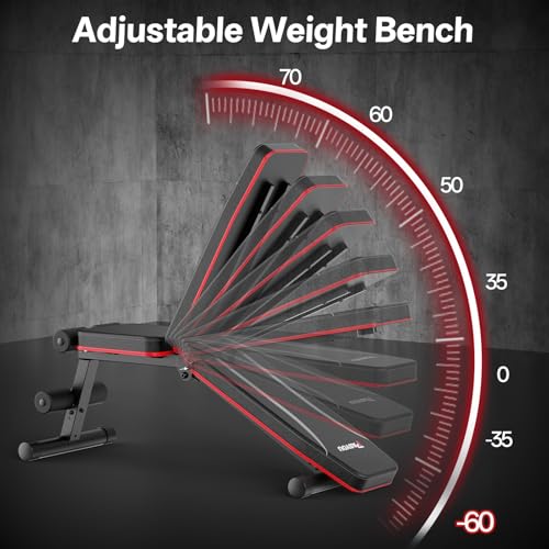 PASYOU Adjustable Weight Bench, Foldable, Incline Decline Flat, Bench Press with 660LBS, 95% Pre-Assembled, Compact Workout Bench Full Body Strength Training Bench for Home Gym, Wider Seat - Image 5