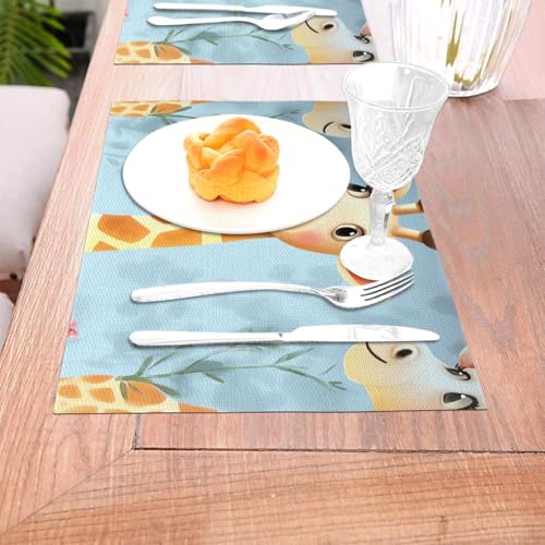 Sets de table PVC motif girafe résistants chaleur 4 pièces - 6