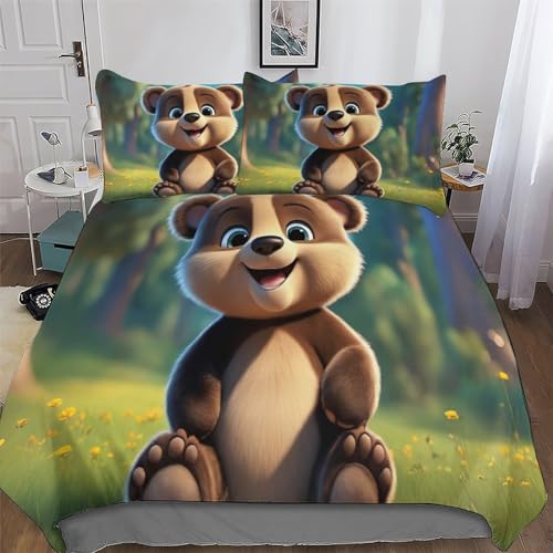 Housse de couette ours parure de lit douillette pour la nuit - 2