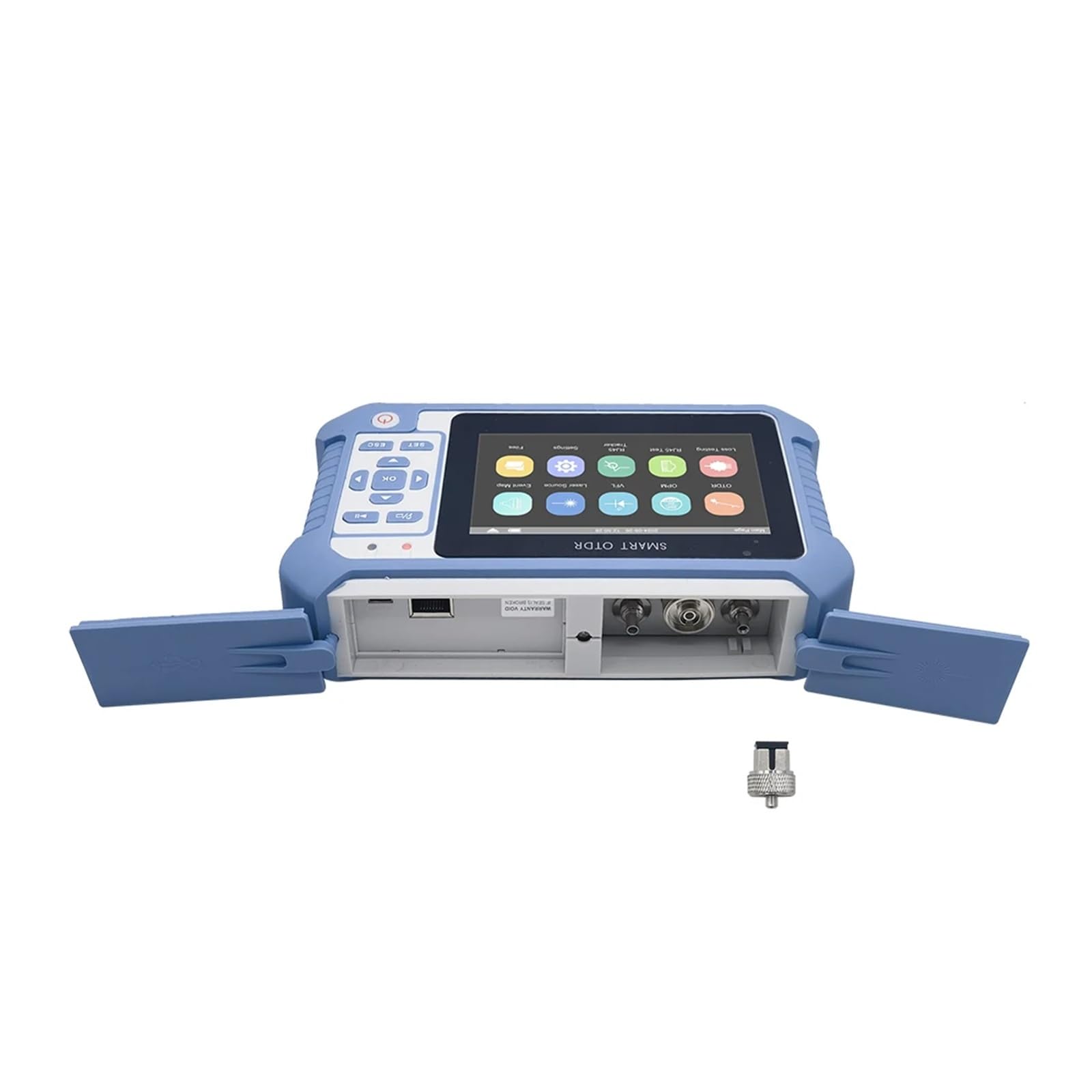 Réflectomètre optique portatif dans le domaine temporel, OTDR intelligent 1310/1550nm 24/22db 80km avec VFL OPM OSL(1310nm upc)