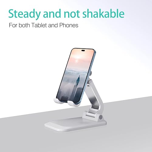 Miniatura 2 de Aotedor Soporte ajustable para teléfono de escritorio, diseño ergonómico, portátil, manos libres, compatible con iPhone y Samsung