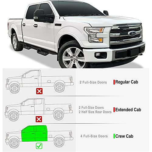 Estribos APS negros tubo 6 pulgadas estilo drop down compatibles Ford F150 miniatura 2