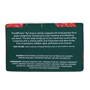 PAINTPETALS Cranberry Rose Scented Bar Soap Cleanses with A Creamy Lather Moisturizes With Shea Butter Artfully Wrapped A Chic Addition to Any Kitchen or Bathroom 7 Oz