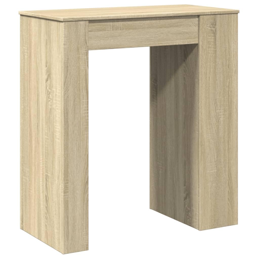 Bartisch Mit Regal Sonoma-Eiche 95x47x103,5 cm Holzwerkstoff | 3 Fächer Barregal, Pflegeleicht, Feuchtes Tuch Reinigung, Stabil Und Langlebig