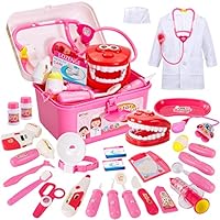 BUYGER Kids Doctor Sets for 3 4 5 Years Old, Light and Sounds Toys Doctor Medical Nurse Case Kit Educational Toys Gifts