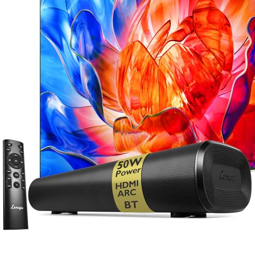 LEMEGA Edge X1 2.0 Soundbar for TV with HDMI ARC, 50W RMS Powerful Speaker, Bluetooth Streaming, Optical, AUX & USB, Compact Wall-Mountable Sound Bar for Gaming and More