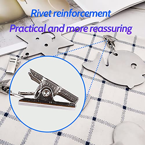 Miayaya 5 Pack Tablecloth Weights Thickened With Metal Table Clip Clamps For Outdoor Garden Party Picnic Table Covers Cute Stainless Steel Curtain Clip (Maple Leaf/Butterfly/Star/Turtle/Dolphin) #TOP5