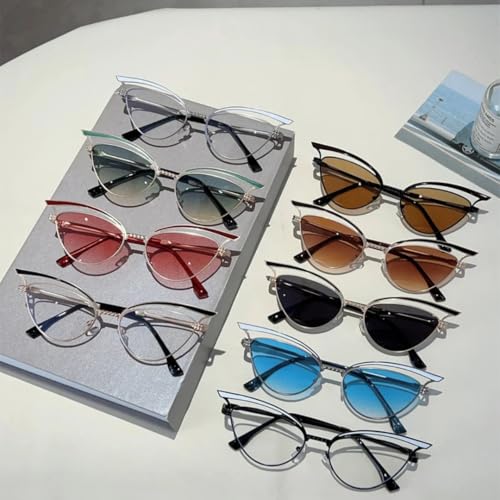 Lunettes de soleil œil de chat au design creux et finitions mode - 4