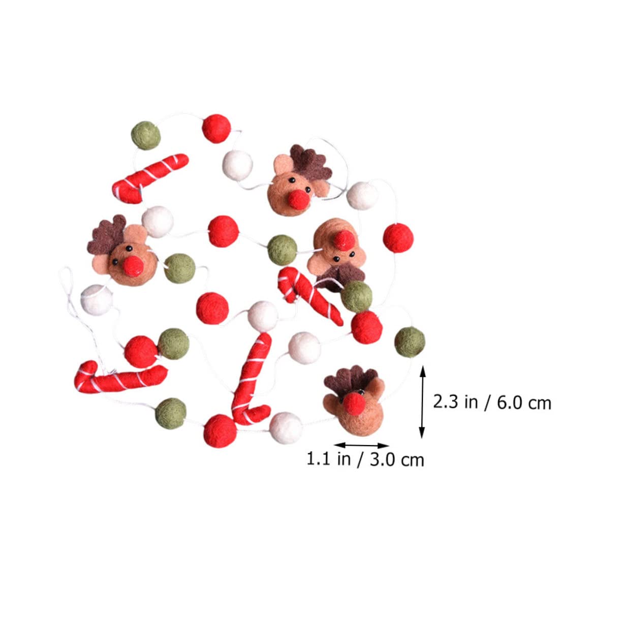 IMIKEYA 5 Saiten Weihnachtskugel-spieße Aus Filz Weihnachtsbaum-anhänger Weihnachtsschmuck Weihnachtsbaumschmuck Hängende Verzierung Kamin-pom-pom-Banner Weihnachtsbommelgirlande Füllstoff