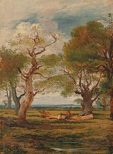 Lienzo cuadro paisaje con figuras John Linnell salones elegantes decoración 60x90cm