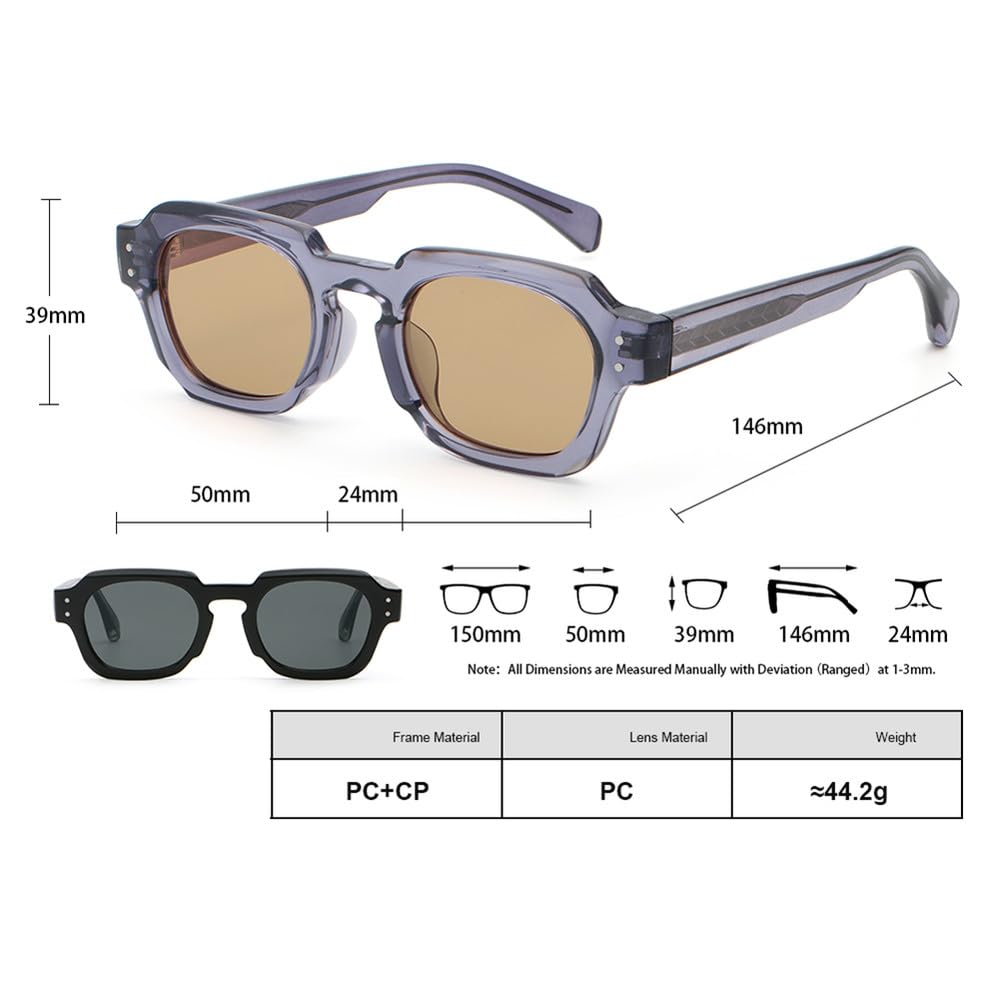 czarne kwadratowe okulary przeciwsłoneczne retro damskie octanowe brązowe szare męskie okulary przeciwsłoneczne uv400 unisex akcesoria męskie