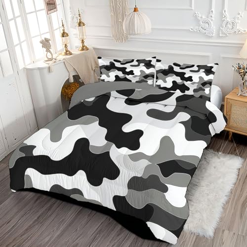 Couette réversible sans housse 200x200 cm avec imprimé géométrique moderne - 3