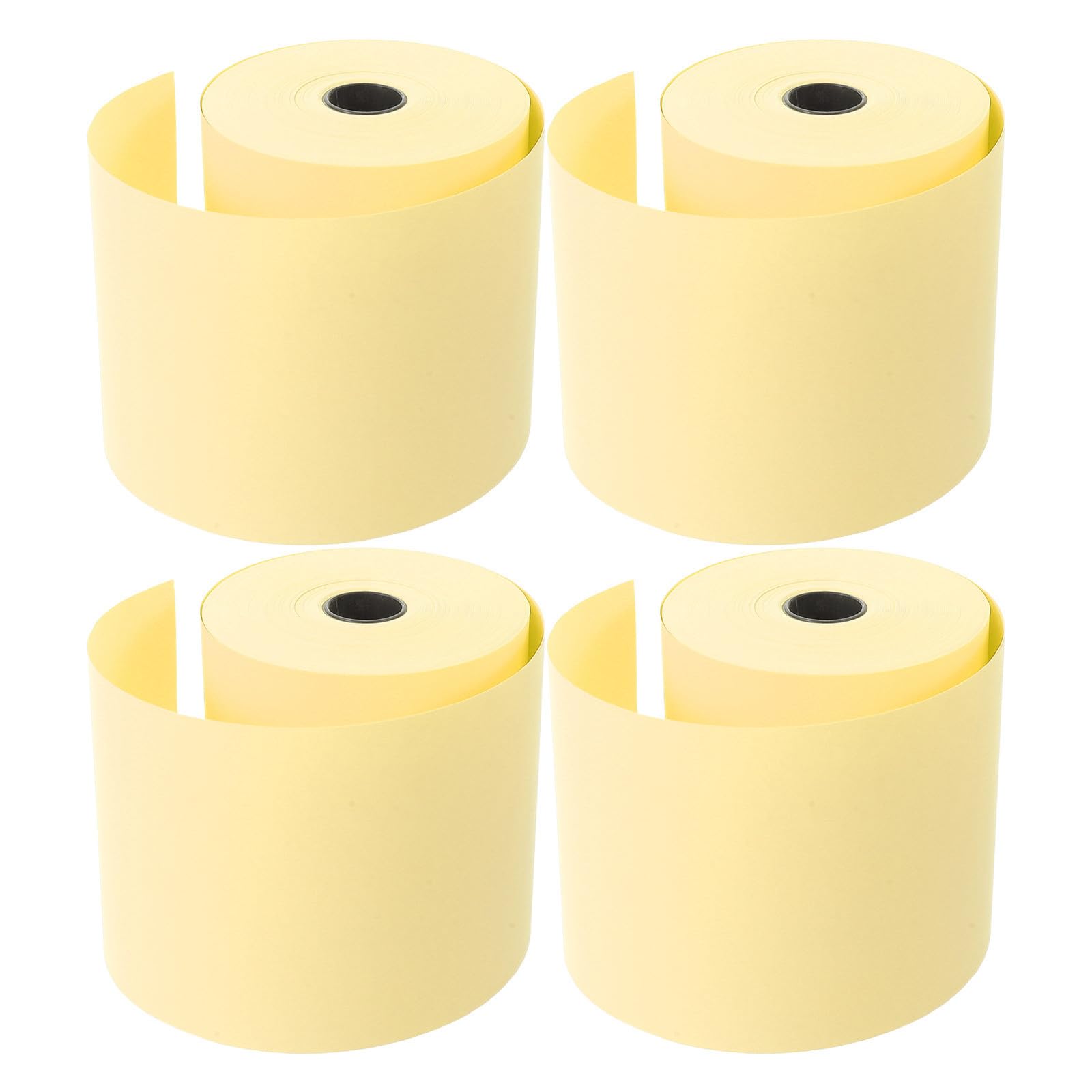4 Rollos Rollo de Papel Térmico para Recibos 4 Rollos, Amarillo | Papel, Impresión Clara y Recubrimiento Resistente al Frío, Uso en Dispensadores de Tickets Hospitalarios y Cadenas