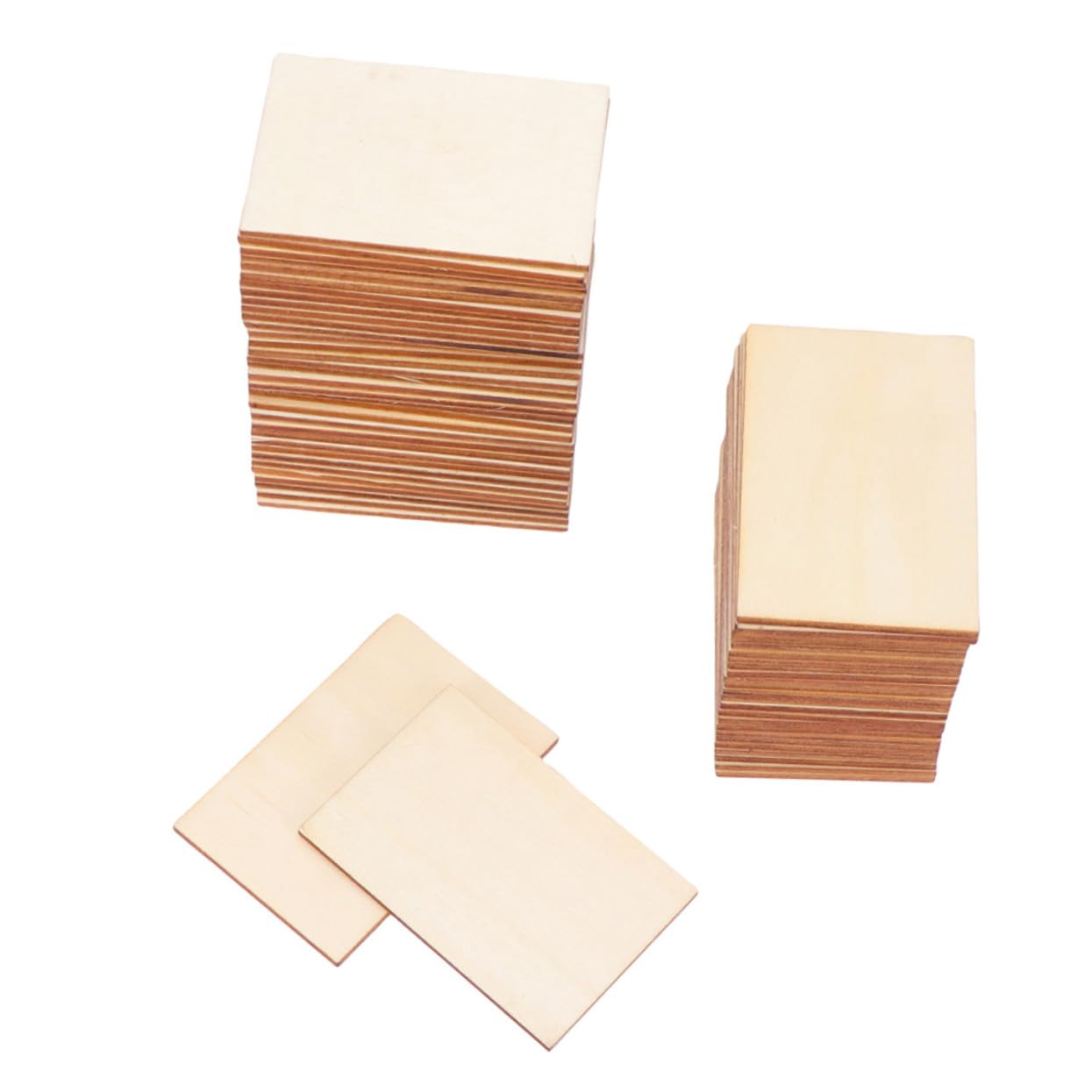 30 piezas Madera Rectangular Grosor para Manualidades DIY Decoración del Hogar Ornamentos Madera Natural Resistente Seguro para Pintar Fiestas Cumpleaños Navidad