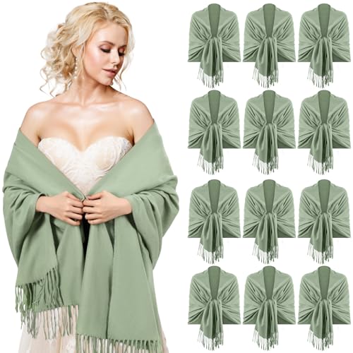 Haysandy Bulk Pashmina Shawls for Wedding Women Scarf Bridesmaid Shawls and Wraps Party Gift for Guest