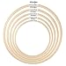 Pllieay 6 Pieces 6 Sizes Embroidery Hoops 4 inch to 10 inch Bamboo Circle Cross Stitch Hoop Rings for Craft Sewing