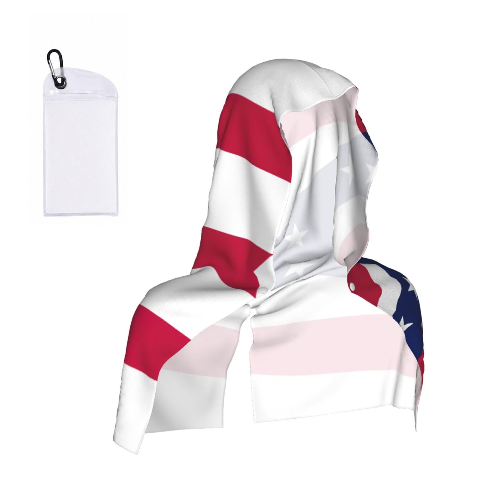 DUWAA Ohio State Flag Print Cooling Hooded Sports Towel, 30×60cm Quick Drying Summer Cool Head Wrap For Neck And Face