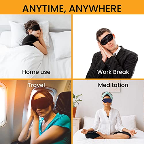 Tressential Fabric Super Soft Travel Sleep Eye Mask Or Blindfold With Adjustable Strap For Men, Women & Kids|Used For Sleeping, Traveling, Relaxation, Meditation, Blind Fold (Blue) - Image 8