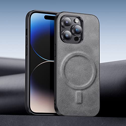 Étui en cuir de luxe pour iPhone 12 Pro Max couverture silicone gris