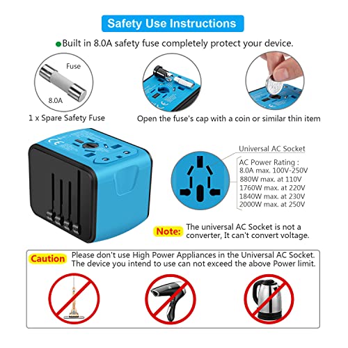 image for SAUNORCH Universal International Travel Power Adapter W/High Speed 2.4