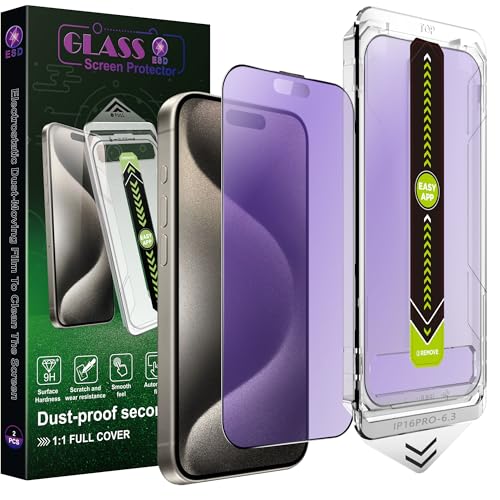 Verre trempé iPhone 16 Pro mat haute protection anti-lumière bleue