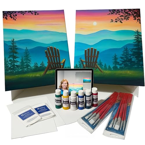 Painting to Gogh - Just The Two of Us - Date Night Painting Kit for Couples – Canvases, Paint Brushes, Acrylic Paint & Step-by-Step Tutorial – for Date Nights, Anniversaries & Creative Bonding