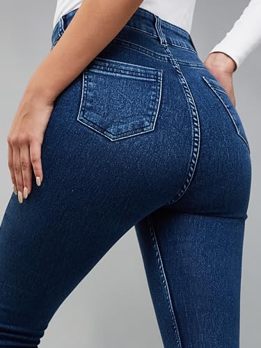 Image of Dolce Crudo Women's Skinny Fit High Rise Cropped Length Stretchable Denim Jeans