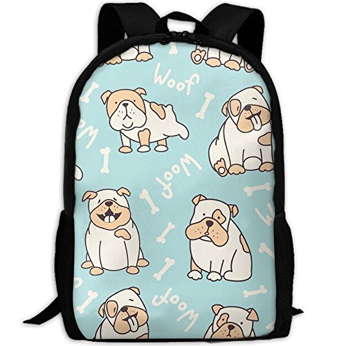 Wfispiy Mochila para computadora portátil con diseño de Bulldog Azul  Bolsa de de Viaje