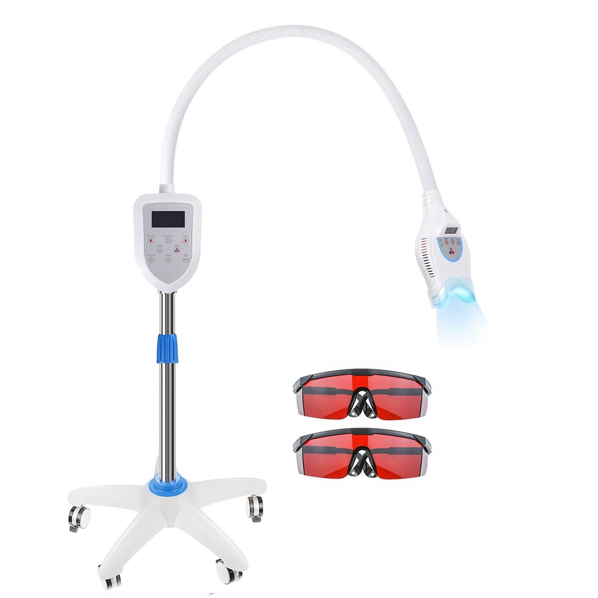Mobile 6 LED Cold Bleaching Teeth Whitening Blue Red Light LampSystem with Digital Indicator