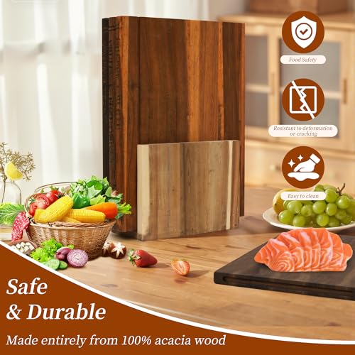 Set de tablas de cortar estilo libro de madera acacia miniatura 5