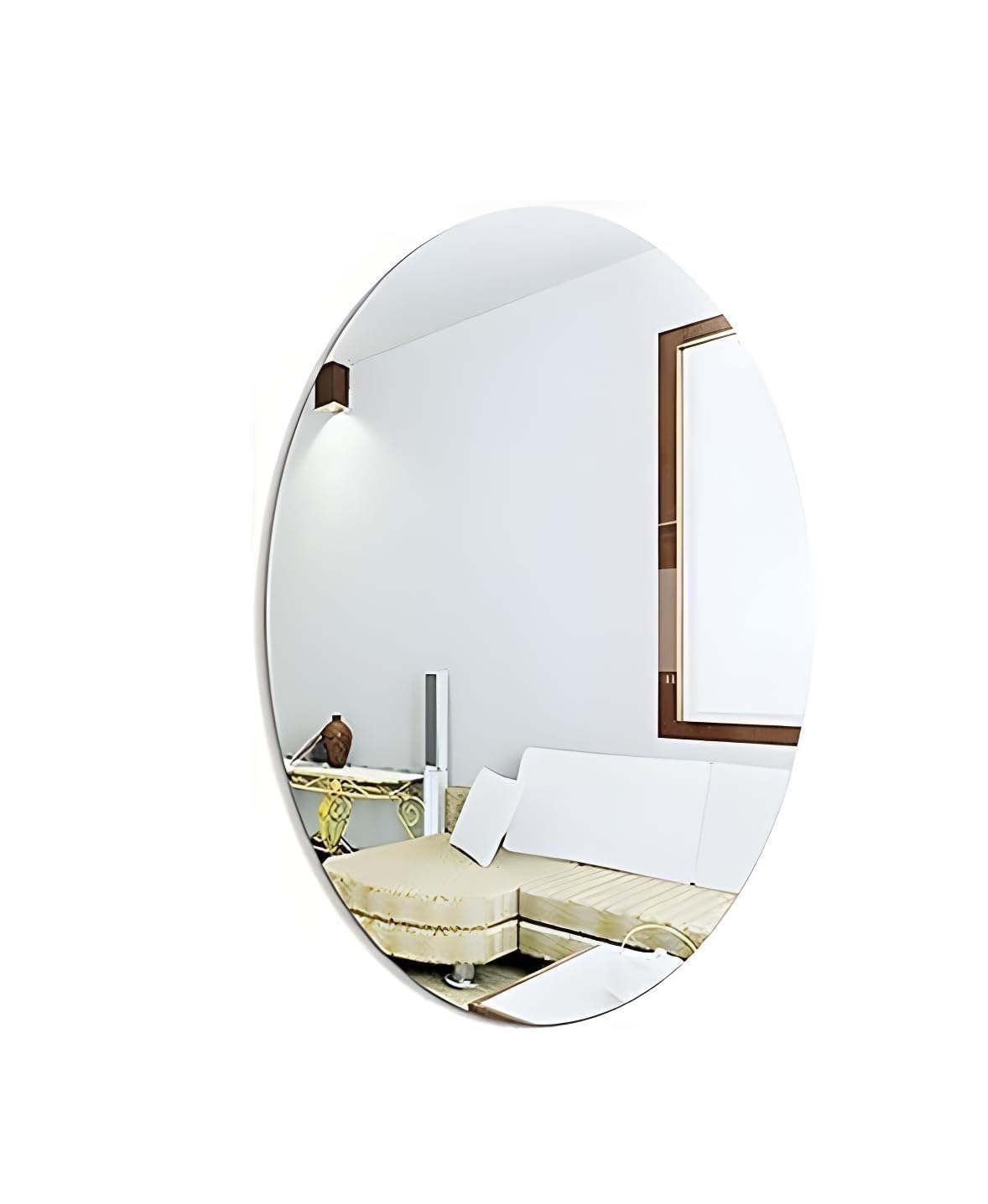 Mirror Glass for Bathroom Wall - Decorative Mirror for Dressing Room, Bedroom, Living Room, Hall, Makeup Room and Wash Basin, Round Shape-picture-17