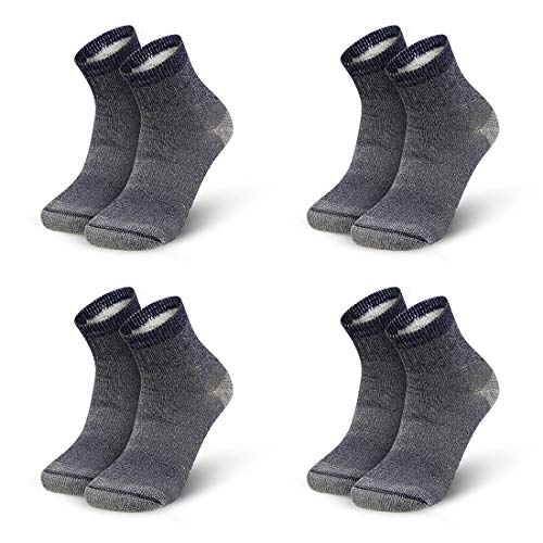 Vihir 4 paires de chaussettes mérinos, chaussettes de randonnée pour hommes, chaussettes de trekking, chaussettes en laine, chaussettes de sport avec 80% laine mérinos (Bleu) Cover