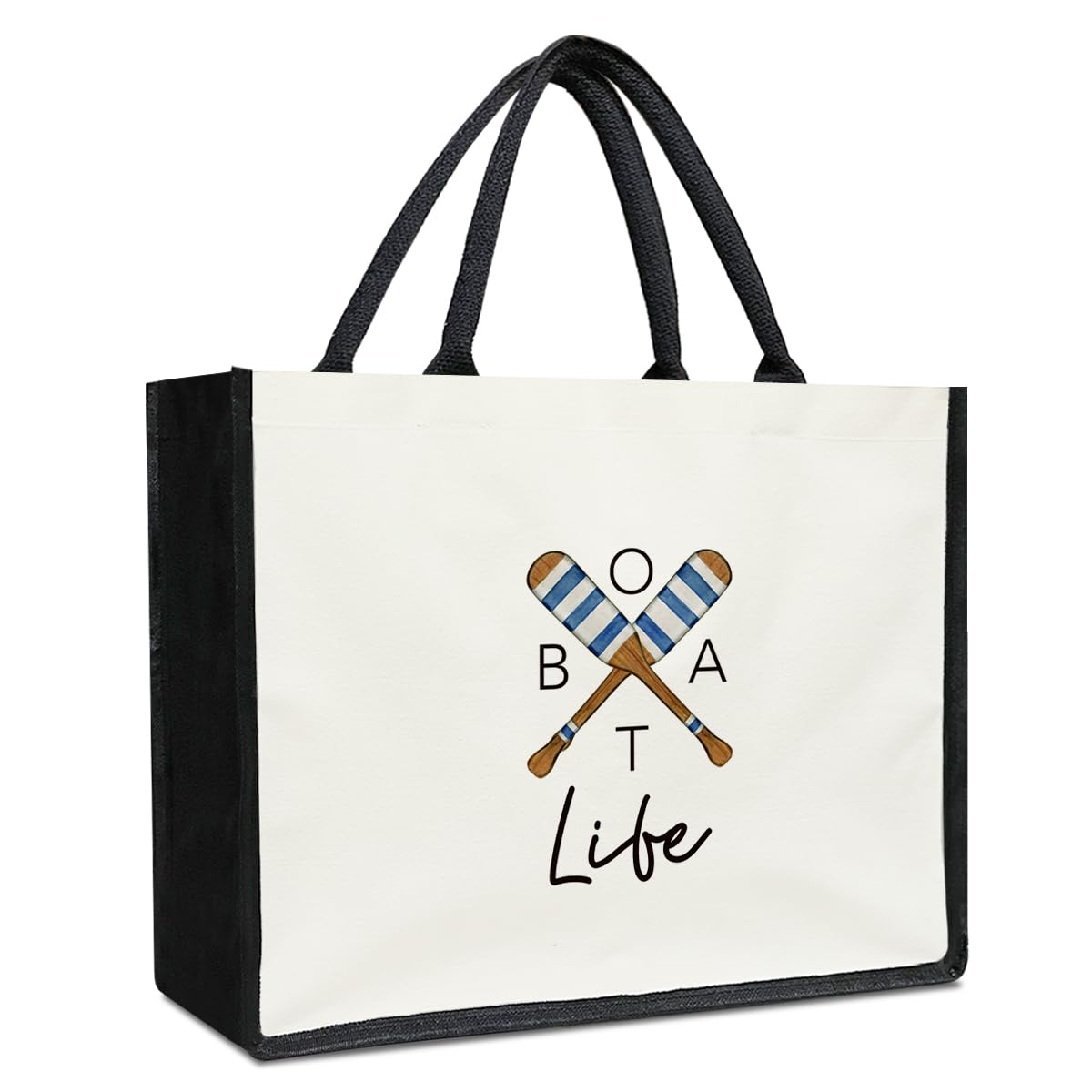 Lake Life Gift Boating Life Canvas Tote Bag, Aesthetics Tote Bag Lake House Gifts Summer Vacation Boat Lover Gifts Bag for Women Friend, Holiday Party Favor Reusable Grocery Beach Shopping Bags -28