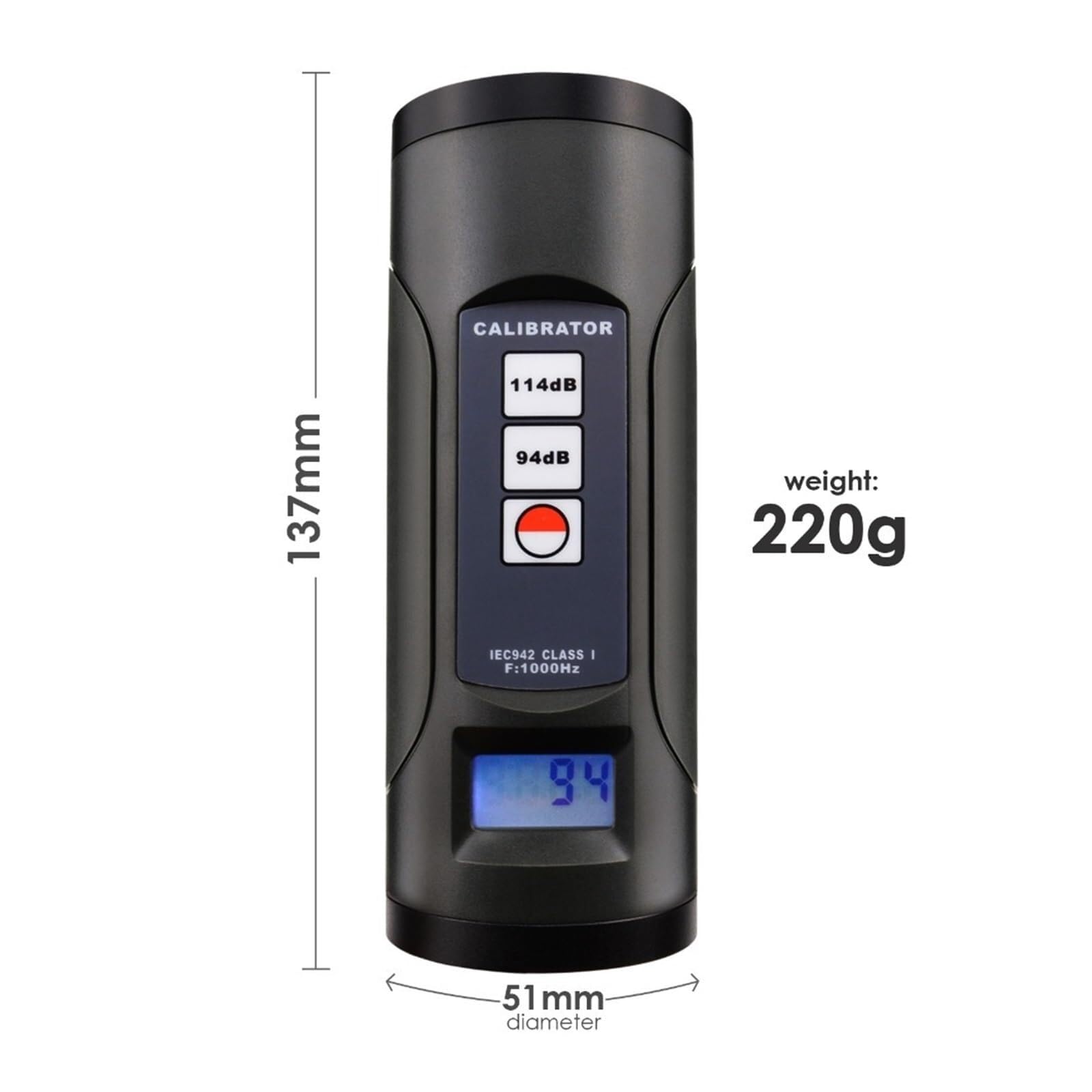 fonometro, Calibratore digitale del livello sonoro for microfoni da 1/2" e 1"