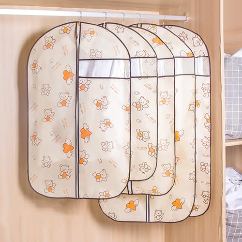 5 Pcs Printed Garment Bags, Lightweight Garment Bag Washable Clothes Cover for T-Shirt, Jacket, Suits, Coats, Oxford Fabrics(60x120cm/24x47in)3