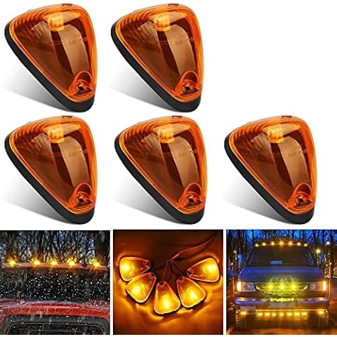 CuisinSmart 5pcs Roof Lights Car Led Sign Lights Waterproof Warning Lamp Cab Roof Marker Top Clearance Lights Compatible For Pickup Ford F-250 F-350 1999-2016 yellow Cover