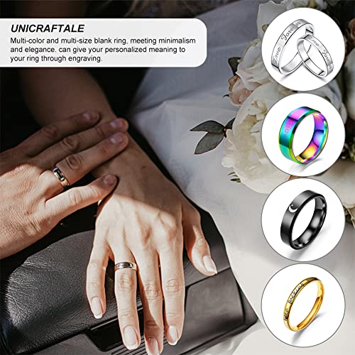 UNICRAFTALE Stainless Steel Classical Plain Stackable Wedding Band Ring Blank Wedding Ring Cool Simple Band For Women and Men Gifts for Special Occasions3