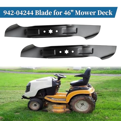 942-04244 Mower Blade for 46\" Deck Cub Cad et XT1 XT2 LT46 LTX1045 - High Lift Blade Compatible with Troy-Bilt MTD Craftsman Riding Lawn Tractor, Replace 742-04244 942-04244A 742-04290, 2 Pack