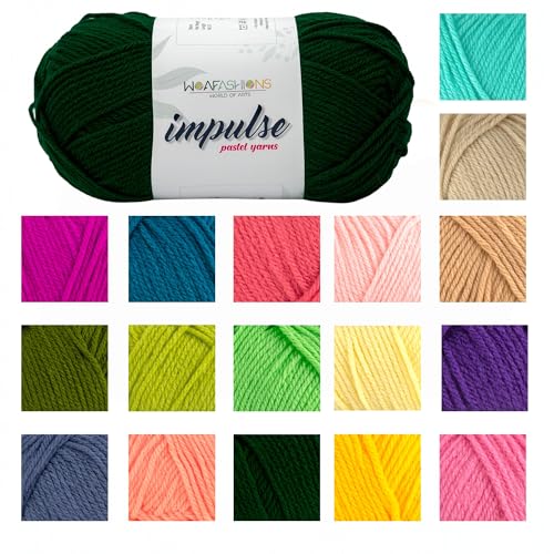 Image of WOAFashions Impulse Hand Knitting & Crochet Yarn, Premium Acrylic, 4 : Medium (Rain Forest) (4x100gms / 14.1oz)