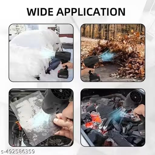 Image of Violent 35000PA Cordless Handheld Power Fan Black Battery Operated with Charger Manual