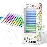 ABONNIE Colored Lash Extensions, 16 Rows Cashmere lash extensions, 0.07 C Curl Lash Extensions, 12-15mm MixClassic Lash Extensions, Single Lash Extensions for Professional(0.07-C-Ombre 12-15mm)