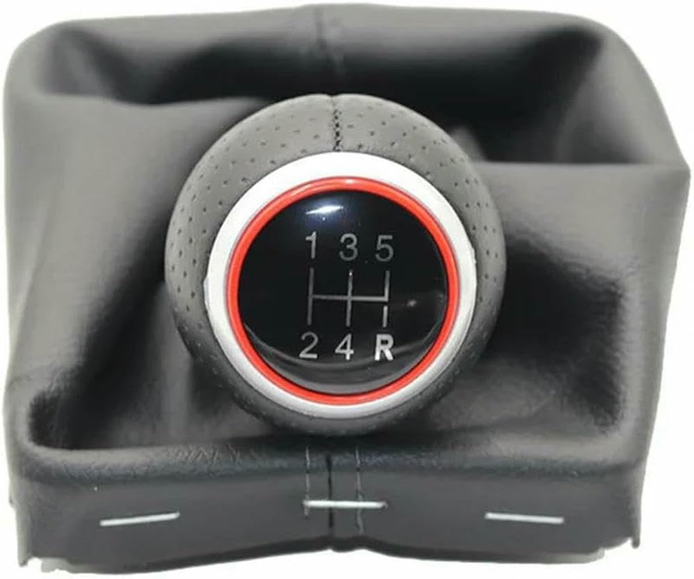 Gznbb 12345R Type 2 Car Manual Gear Shift Knob Boot Cover Gaiter Lever Shifter Handle Stick, For Audi A3 S3 8P