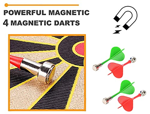 Image of Zest 4 Toyz 18 Inch Magnetic Dart Board for Kids and Adults Double Sided Dartboard Game with 4 Magnetic Darts Indoor Outdoor Target Game for Family Party and Gift
