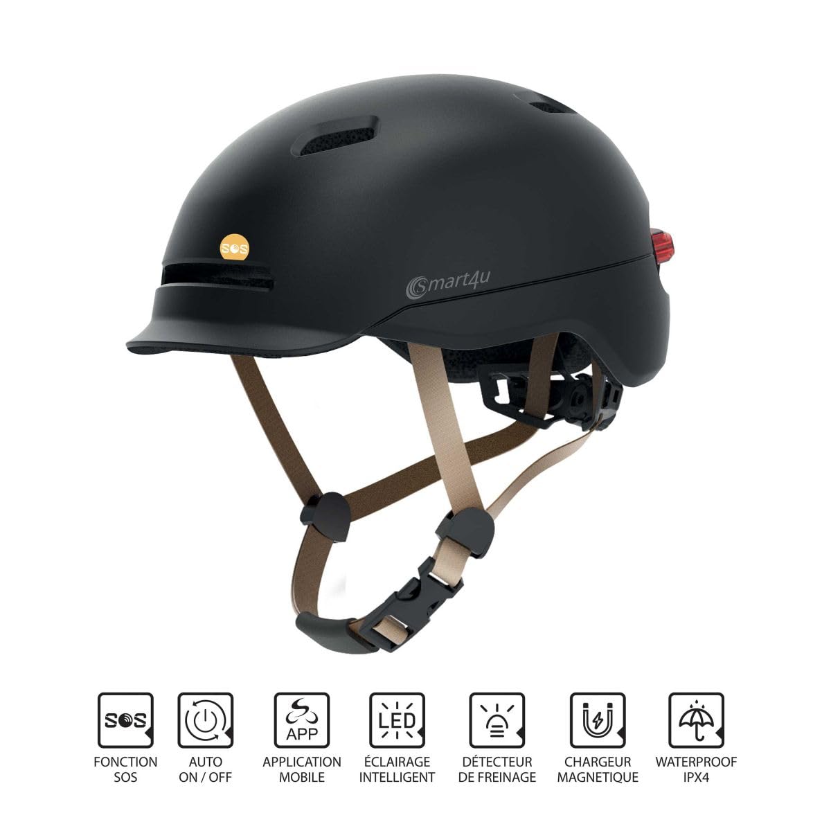SMART4U SH50U M Casque pour Adulte, Unisexe, Taille M Noir