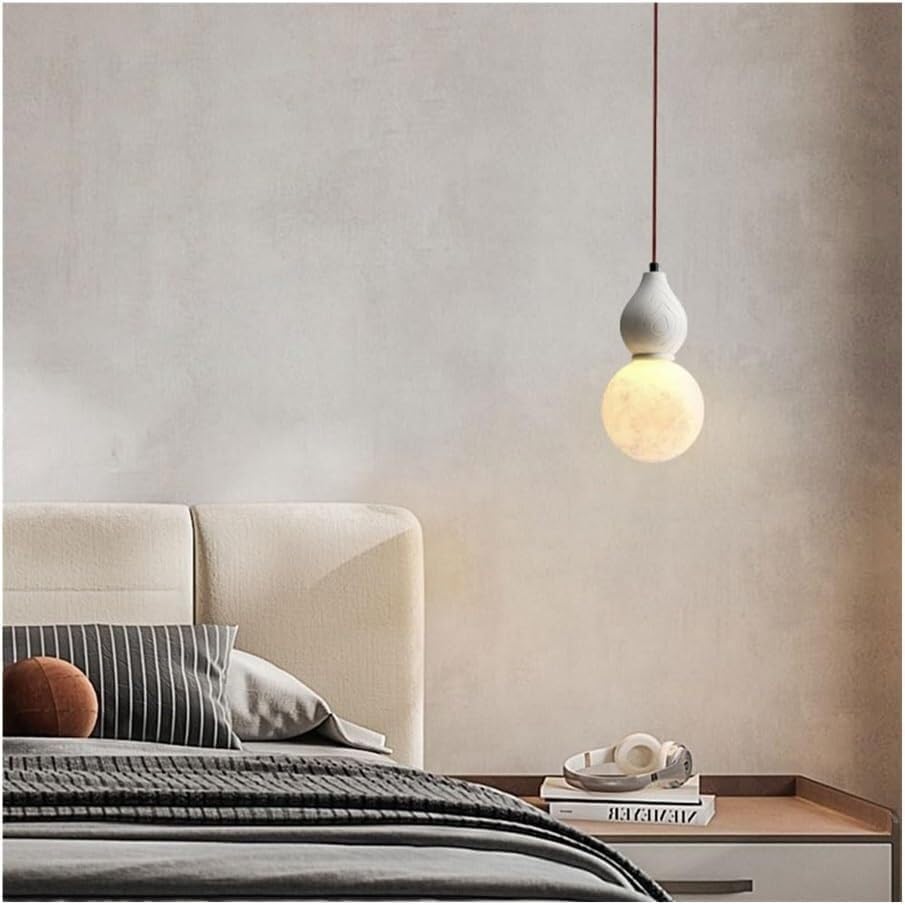 Chandelier en ciment rond à double suspension moderne gris