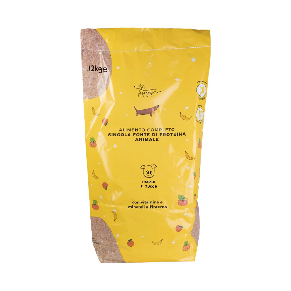 Crocchette Cani Monoproteiche Maiale e Curcuma | 15Kg Croccantini Cani Adulti taglia Medio Grande| Mangime Secco per Cane Naturale Prodotto in Italia | Hygge Dog