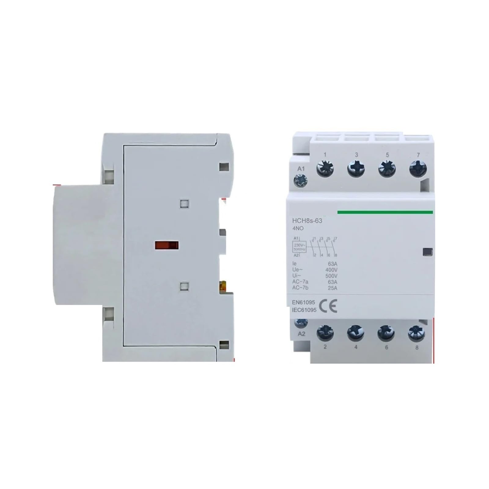 Contacteur modulaire 40A 4P 63A 4NO 4NC 2NO2NC 220V 110V 120V 24V domestique Type de rail DIN 50/60Hz (4P 63A 2NO2NC DC24V)