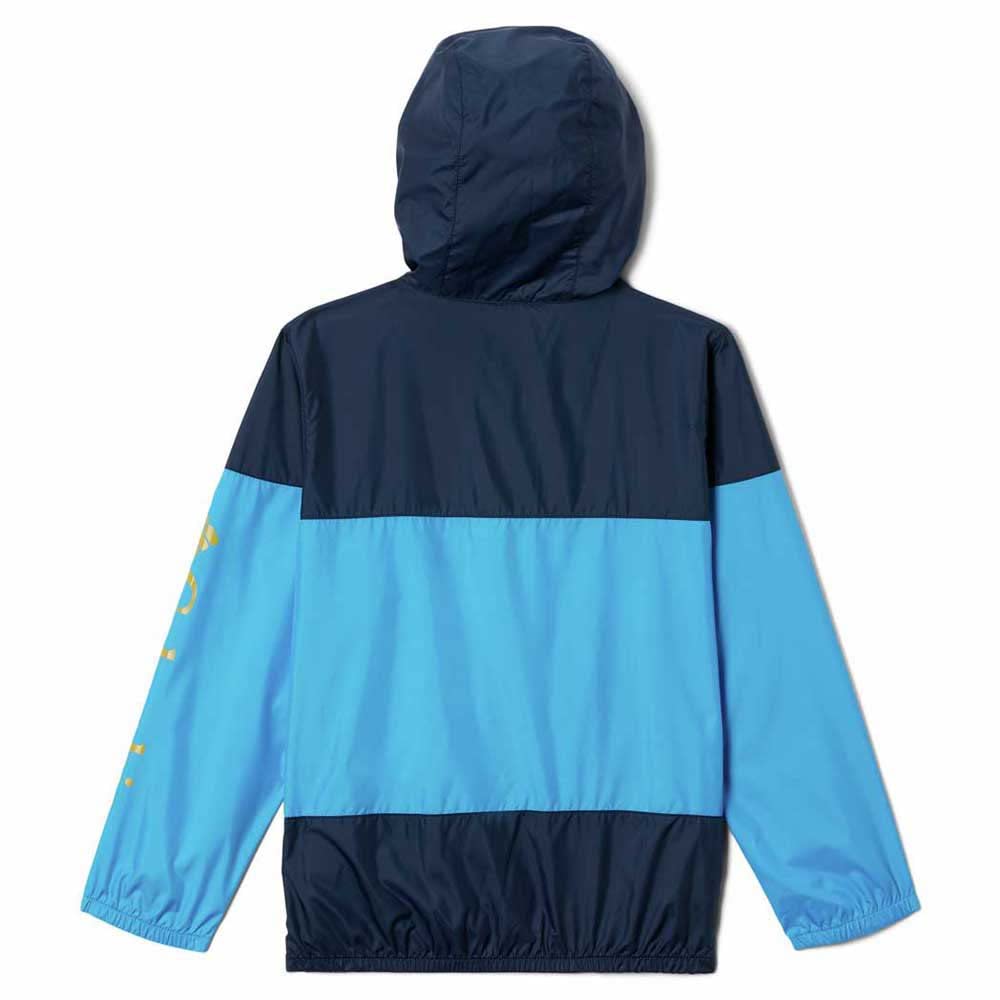 Columbia Chaqueta cortavientos para chicos Flash Challenger, Brújula azul/Collegiate Navy, XL